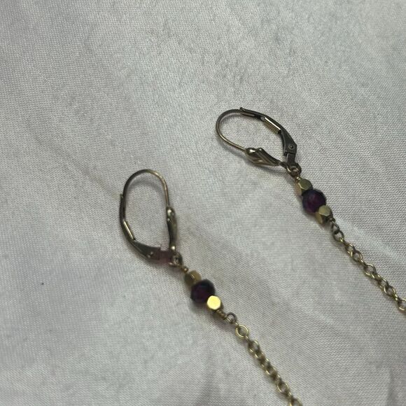 Vintage 1/20 14K Goldfilled & Turquoise Glass Statement Dangle Earrings - Picture 5 of 9